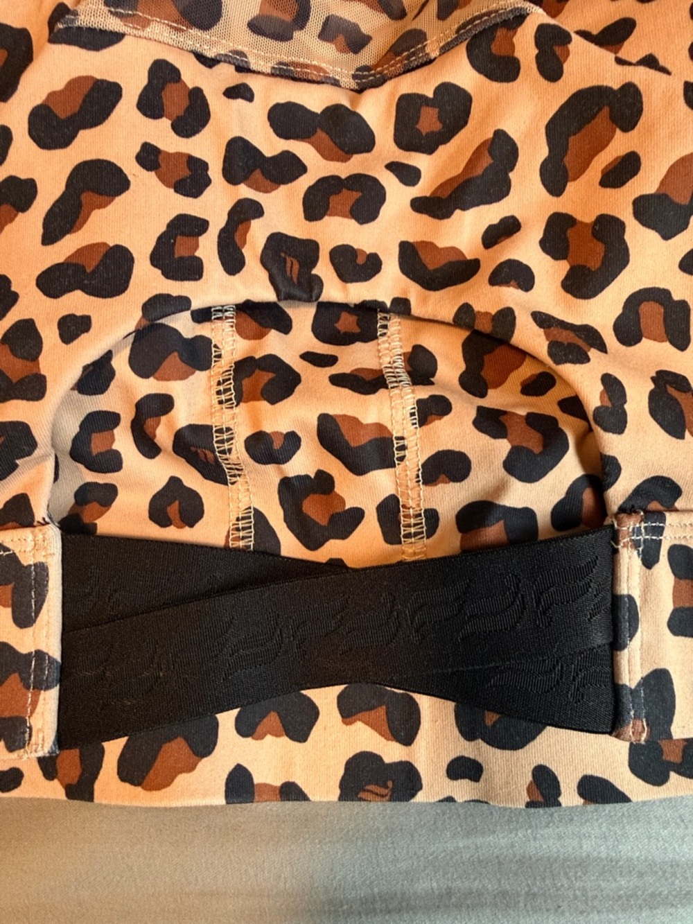 Leopard Print Racerback Fabletics Sports Bra - Picture 4 of 6